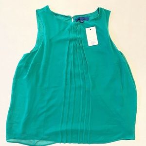 Apt 9 medium green pleated tank